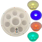 Bar flottant multicolore avec LED et télécommande, idéal pour piscine et spa.