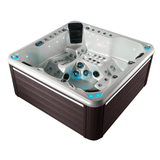 Spa Jacuzzi Monaco de la marque ZigZag SPA avec habillage Marron et Led blanche