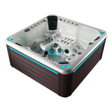Spa Jacuzzi Monaco de la marque ZigZag SPA avec habillage Marron et Led bleu