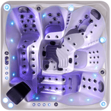 Cuve du Spa Jacuzzi Saint-Tropez éclairée en rose