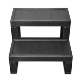 Escaliers 2 marches Gris pour Spa vu de face