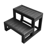 Escaliers 2 marches Gris pour Spa vue de côté