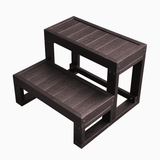 Escalier 2 marches Marron pour Spa vue de côté