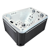 Spa Jacuzzi Wallis 3 places avec Habillage Gris et Led en Blanc