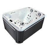 Spa Jacuzzi Wallis 3 places avec Habillage Gris et Led en Blanc