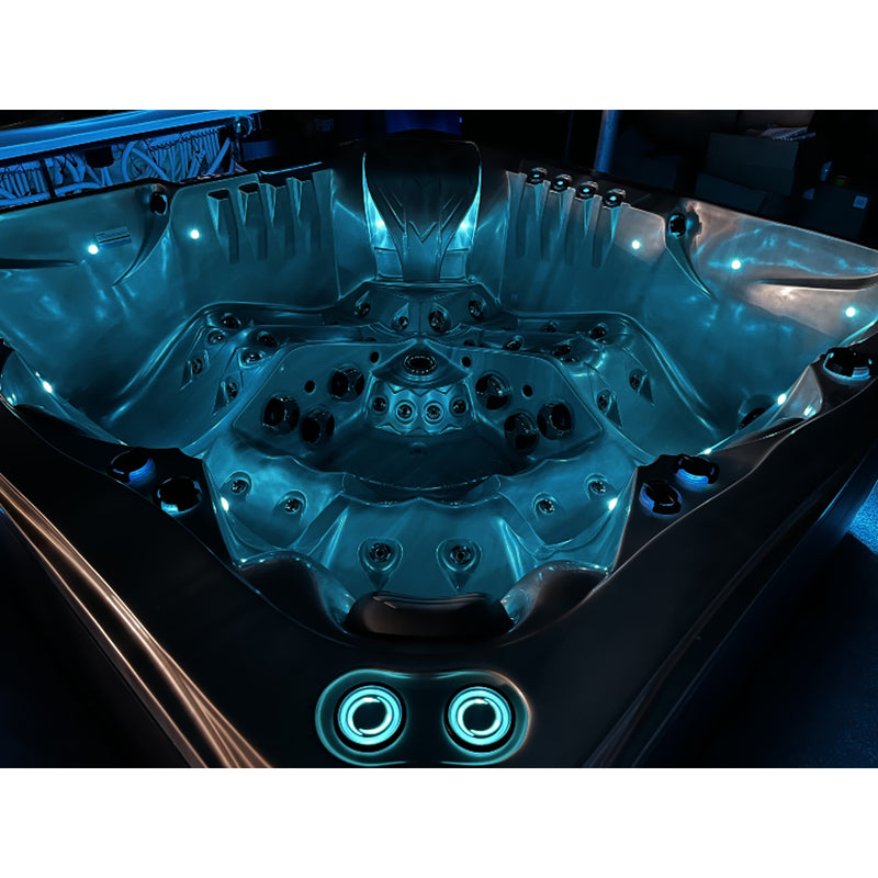 Cuve éclairée en Bleu du Spa Jacuzzi TAHITI de la marque ZigZag SPA