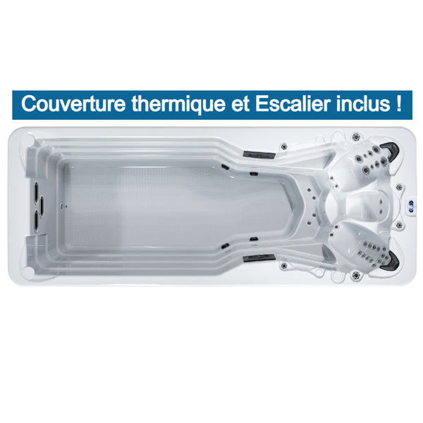 Spa de nage Mono zone EVISA de la marque ZigZag SPA avec 5.8m de longueur