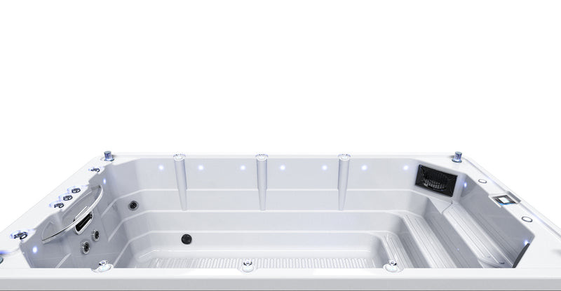 Vue de profil de la cuve du Spa de nage FIGARI avec led